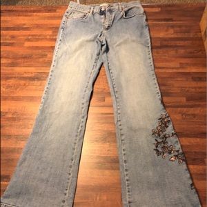 Tint Jeans With Floral Design Size 8